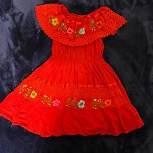 Hand Made Mexican Toddler Girls Dress Size 6